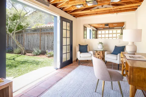 a outdoor space with furniture