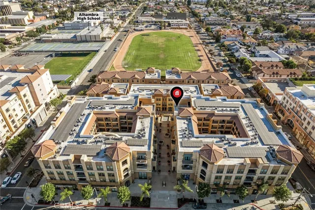 an aerial view of residential building
