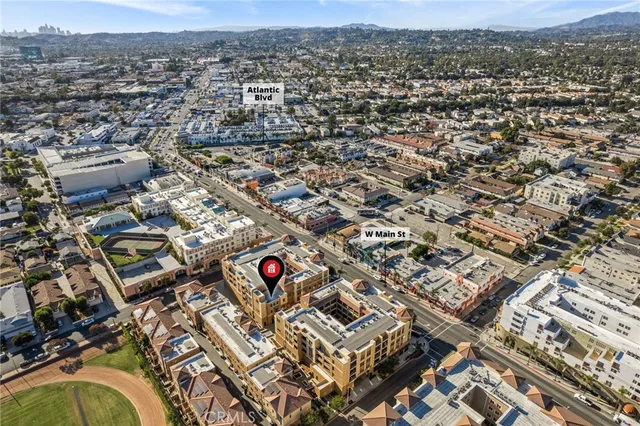 an aerial view of a city