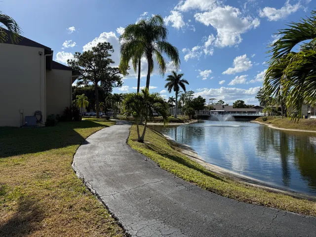 a view of a lake with a house