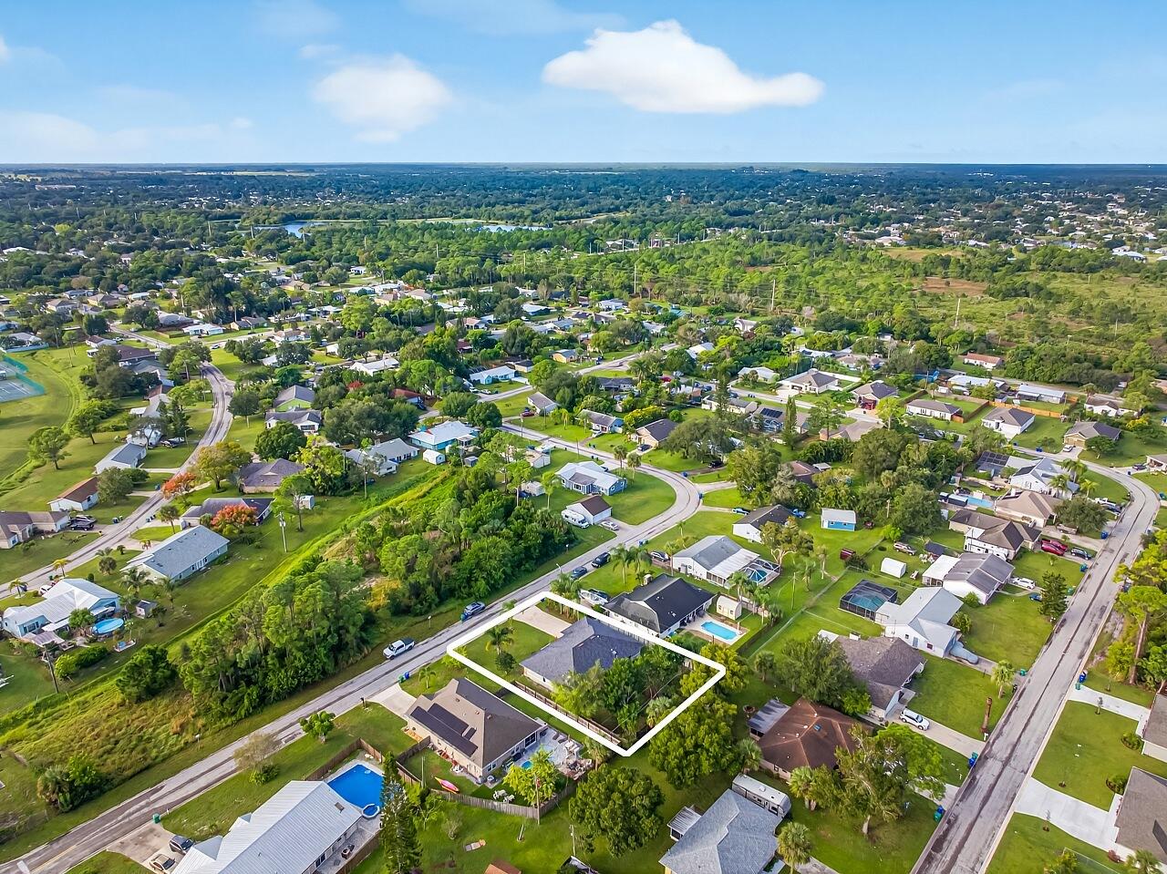 117 High Court Sebastian, FL 32958 - Photo 51 of 54 an aerial view of residential houses with outdoor space and swimming pool