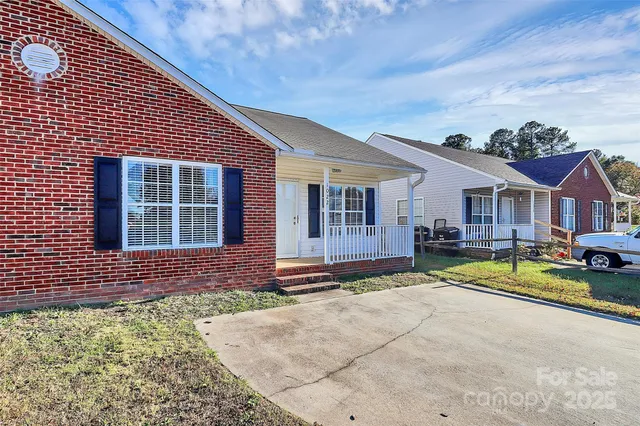 a view of a house with a patio