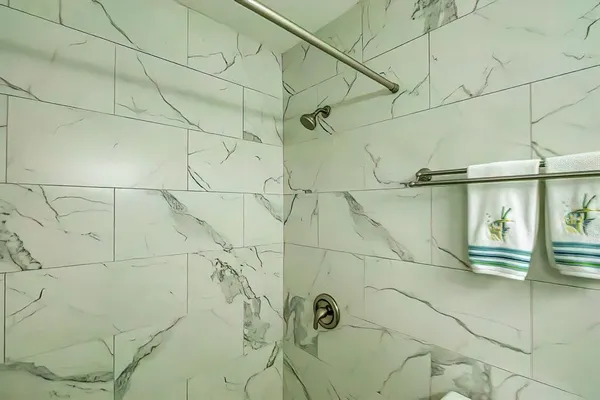 a bathroom with a shower