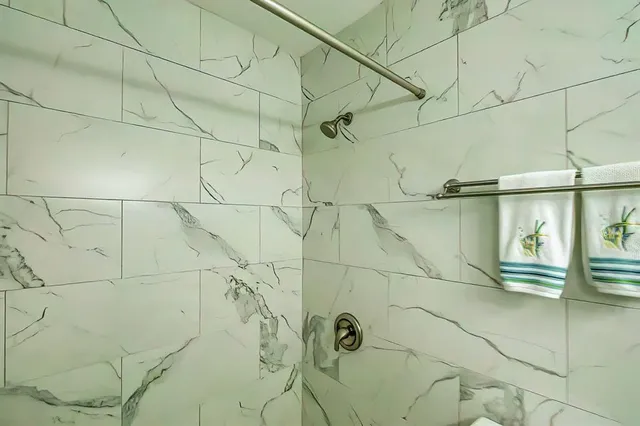 a bathroom with a shower