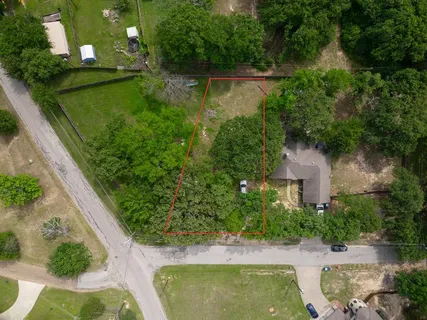 an aerial view of a house
