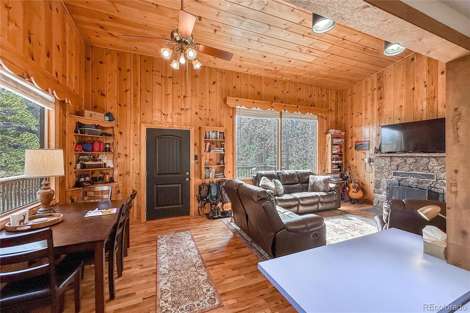 3148 Riverside Drive Lyons, CO 80540 - Photo 11 of 41 a living room with fireplace furniture and a flat screen tv