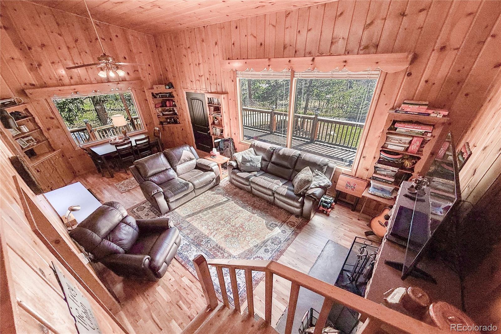 3148 Riverside Drive Lyons, CO 80540 - Photo 18 of 41 a living room with furniture and a floor to ceiling window