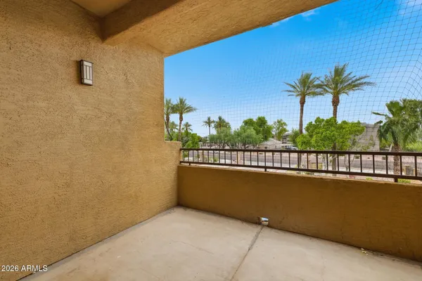 a view of balcony with city view