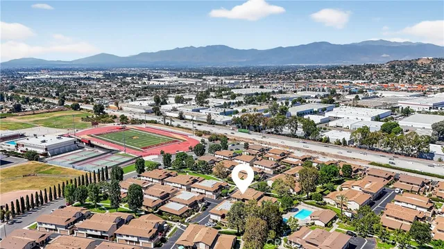a view of city and mountain