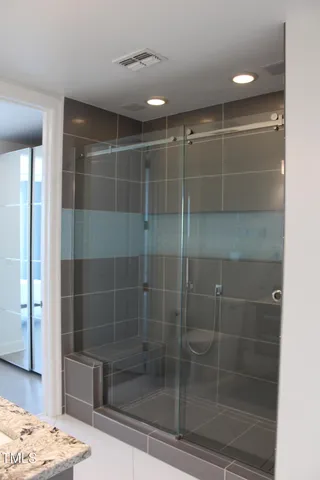 a bathroom with a shower