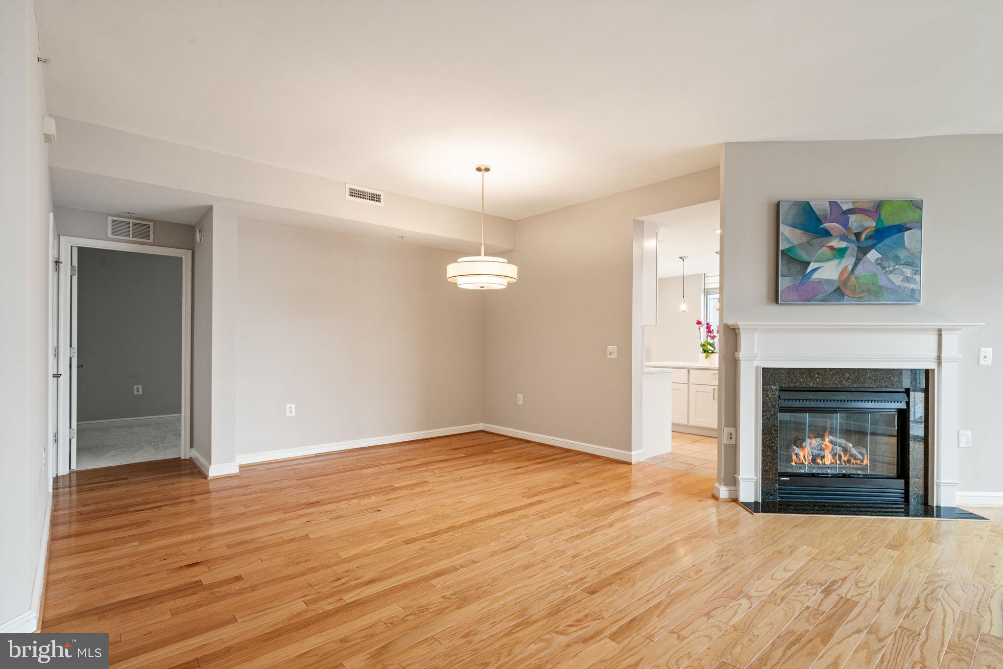 11990 Market Street, Unit 1311 Reston, VA 20190 - Photo 20 of 59 a view of an empty room with wooden floor fireplace and a window
