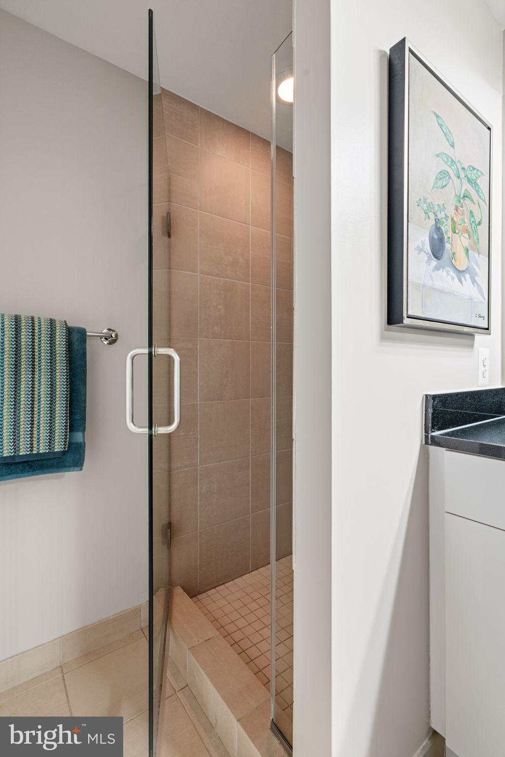 11990 Market Street, Unit 1311 Reston, VA 20190 - Photo 44 of 59 a bathroom with a shower and a glass door