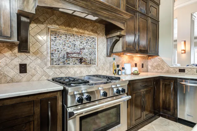 a spacious bathroom with a large tub and sink