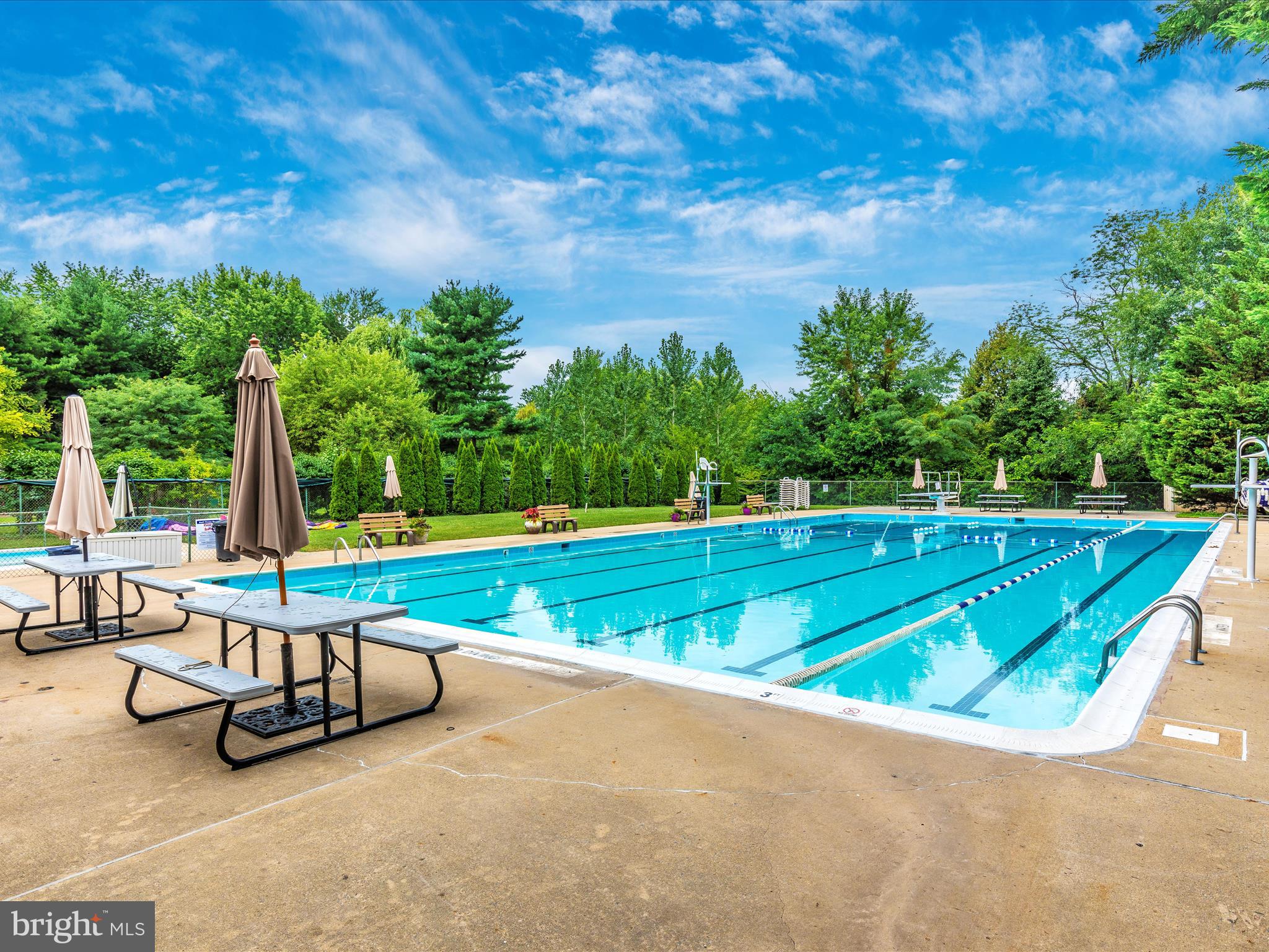 7094 Autumn Leaf Lane Frederick, MD 21702 - Photo 39 of 43 a view of swimming pool with seating area and trees in the background