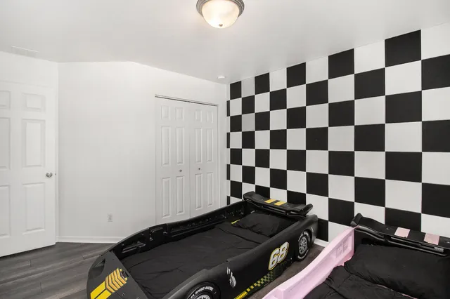 a black and white checkered floor with a black white checkered floor