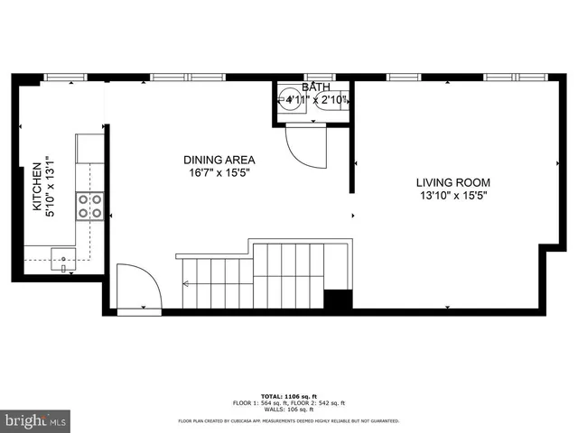 a picture of a bench in a white building