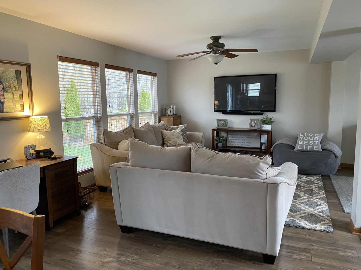 1841 Butterfield Road Woodstock, IL 60098 - Photo 6 of 26 a living room with furniture and a flat screen tv