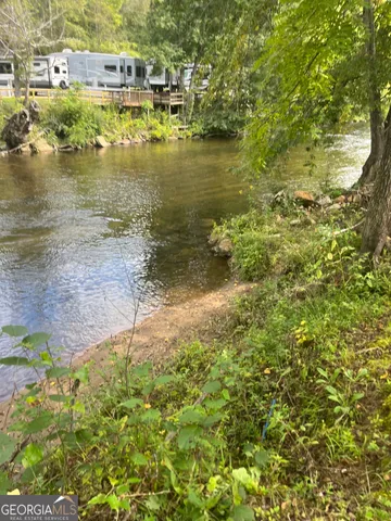 a view of a water with an outdoor space
