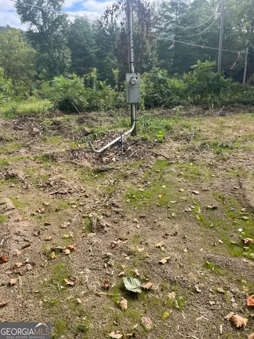 a backyard of a house with lots of green space and shower