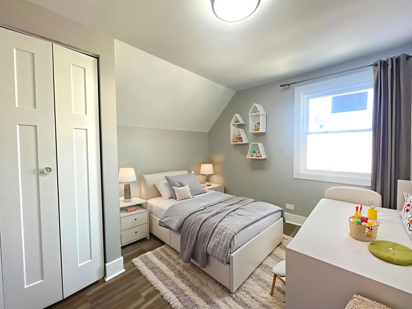 17855 Walter Street Lansing, IL 60438 - Photo 11 of 16 a bedroom with a bed and wooden floor