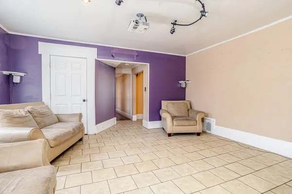 a living room with furniture