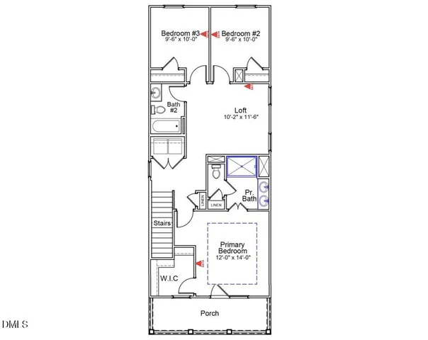 a picture of a room with a bench