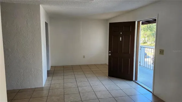 an empty room with closet