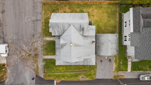 an aerial view of a house