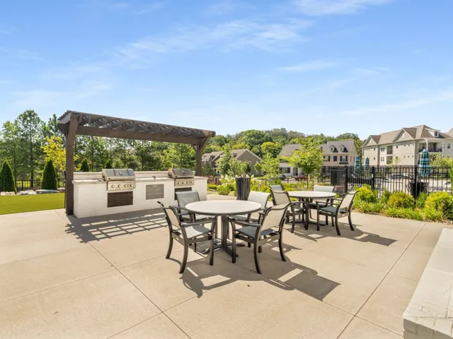 a view of a terrace with furniture