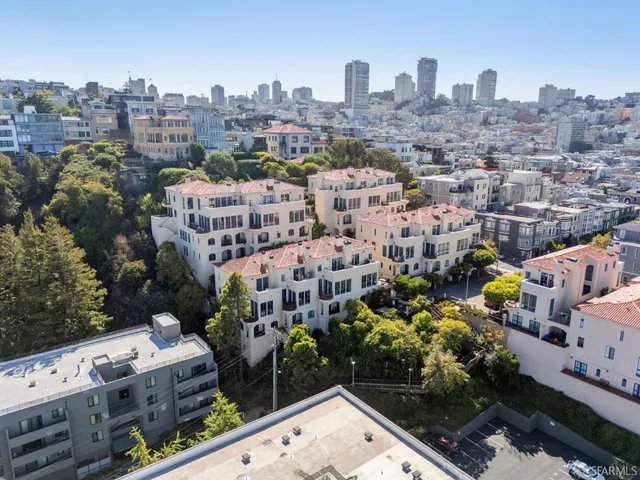 an aerial view of a city