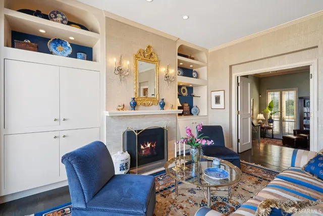 a view of a room with wooden walls