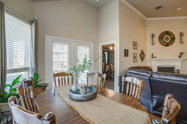 a living room with furniture potted plant and window