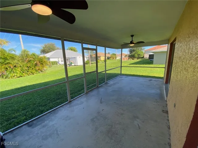 en empty room with windows