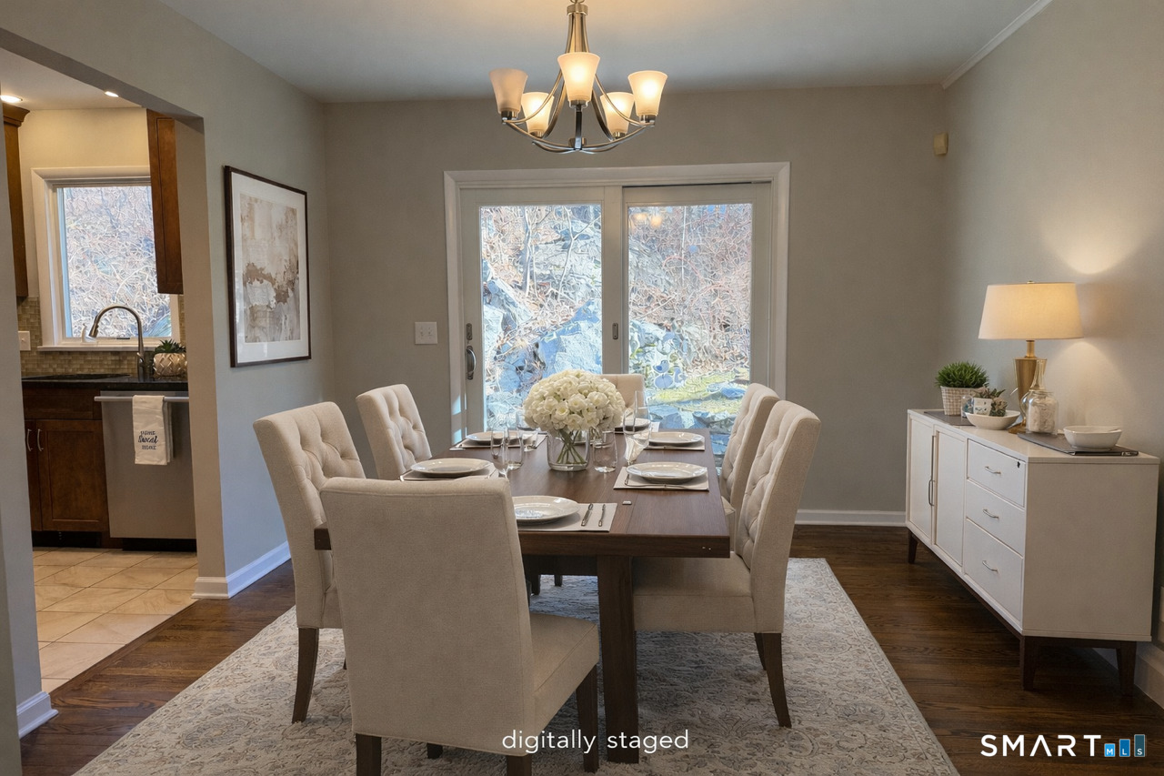 8 Summit Lane Ridgefield, CT 06877 - Photo 6 of 33 a view of a dining room with furniture window and wooden floor
