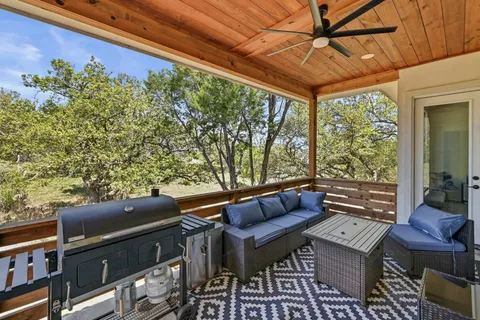 a outdoor living space with furniture