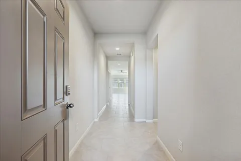 a view of a hallway with a area