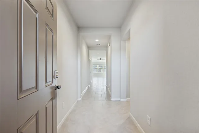 a view of a hallway with a area