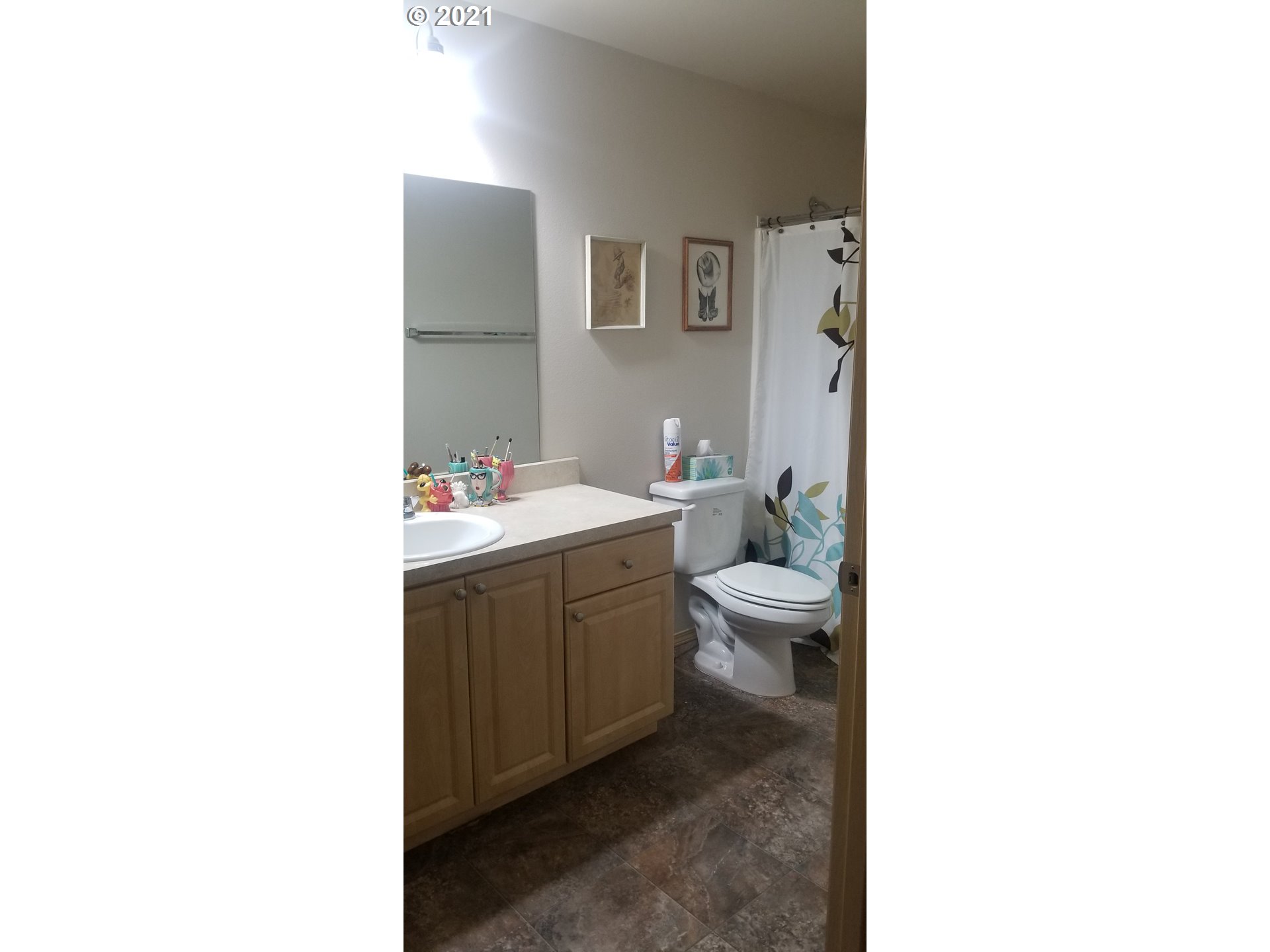 335 Southeast 3rd Street Irrigon, OR 97844 - Photo 14 of 29 a bathroom with a toilet a sink and a mirror