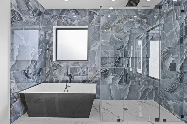 a view of an outdoor space and swimming pool