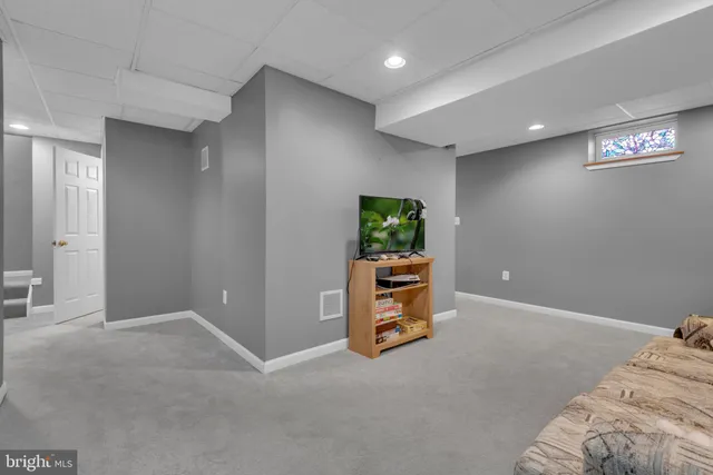 a living room with furniture