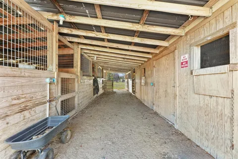a view of a porch with a door