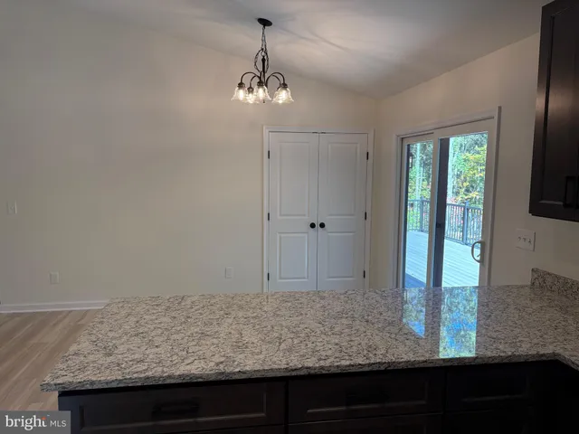a view of livingroom with chandelier
