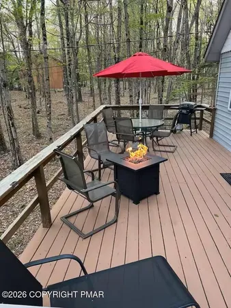 a outdoor view with a sitting space