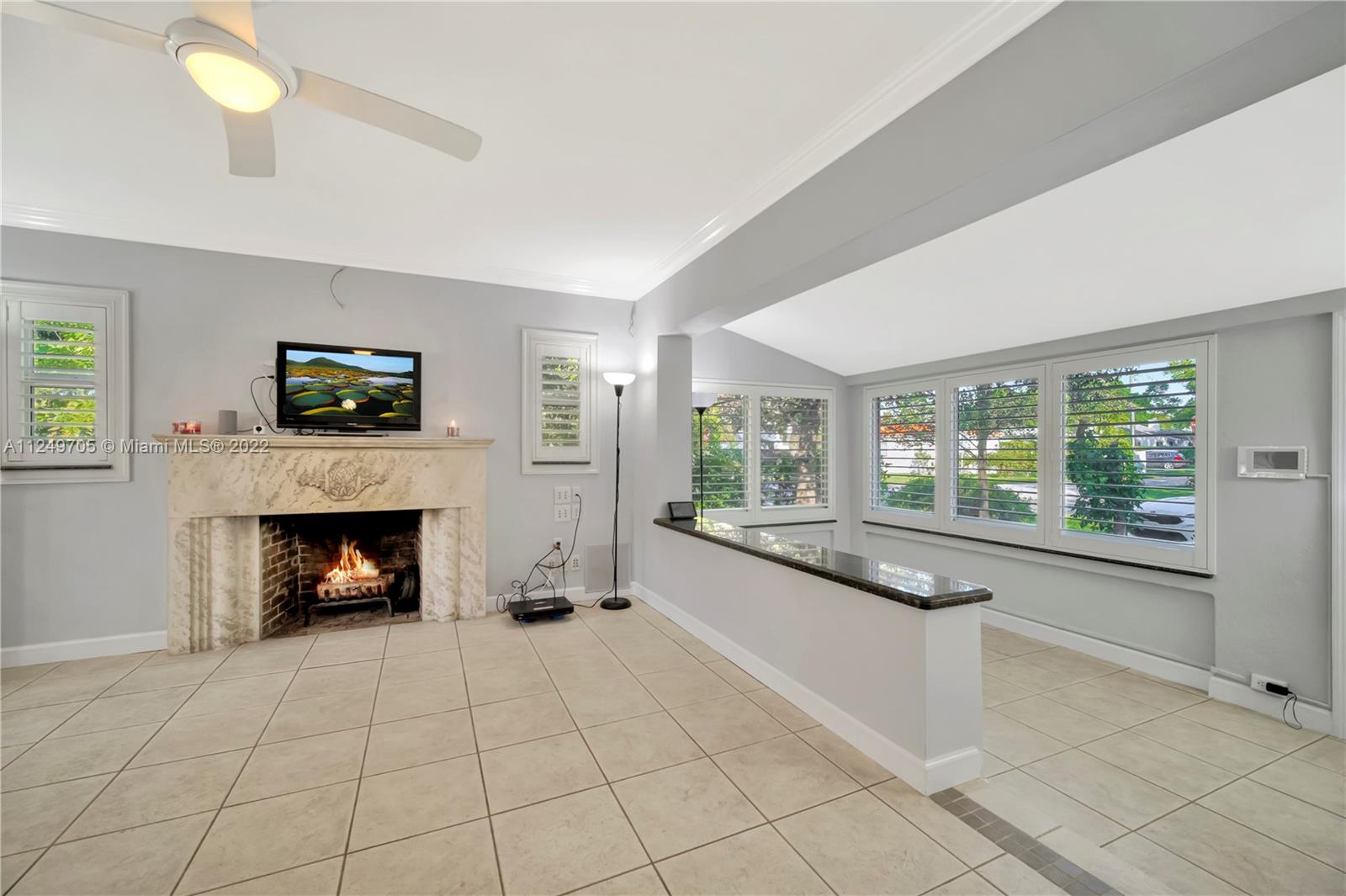 4290 Southwest 11th Street Miami, FL 33134 - Photo 6 of 20 a living room with furniture and a fireplace