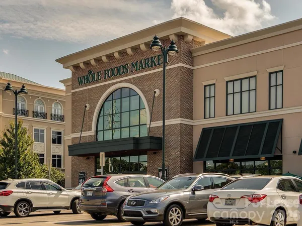 an aerial view of a house with a yard and lake view