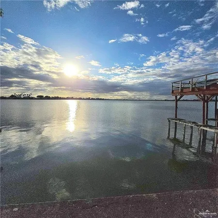 a view of a lake with outside space