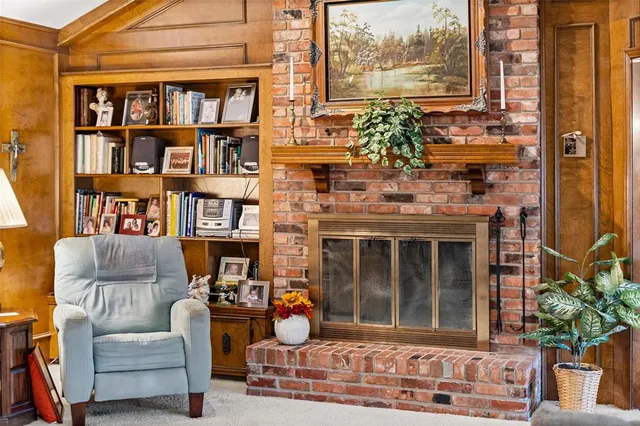 a building outdoor space with patio furniture