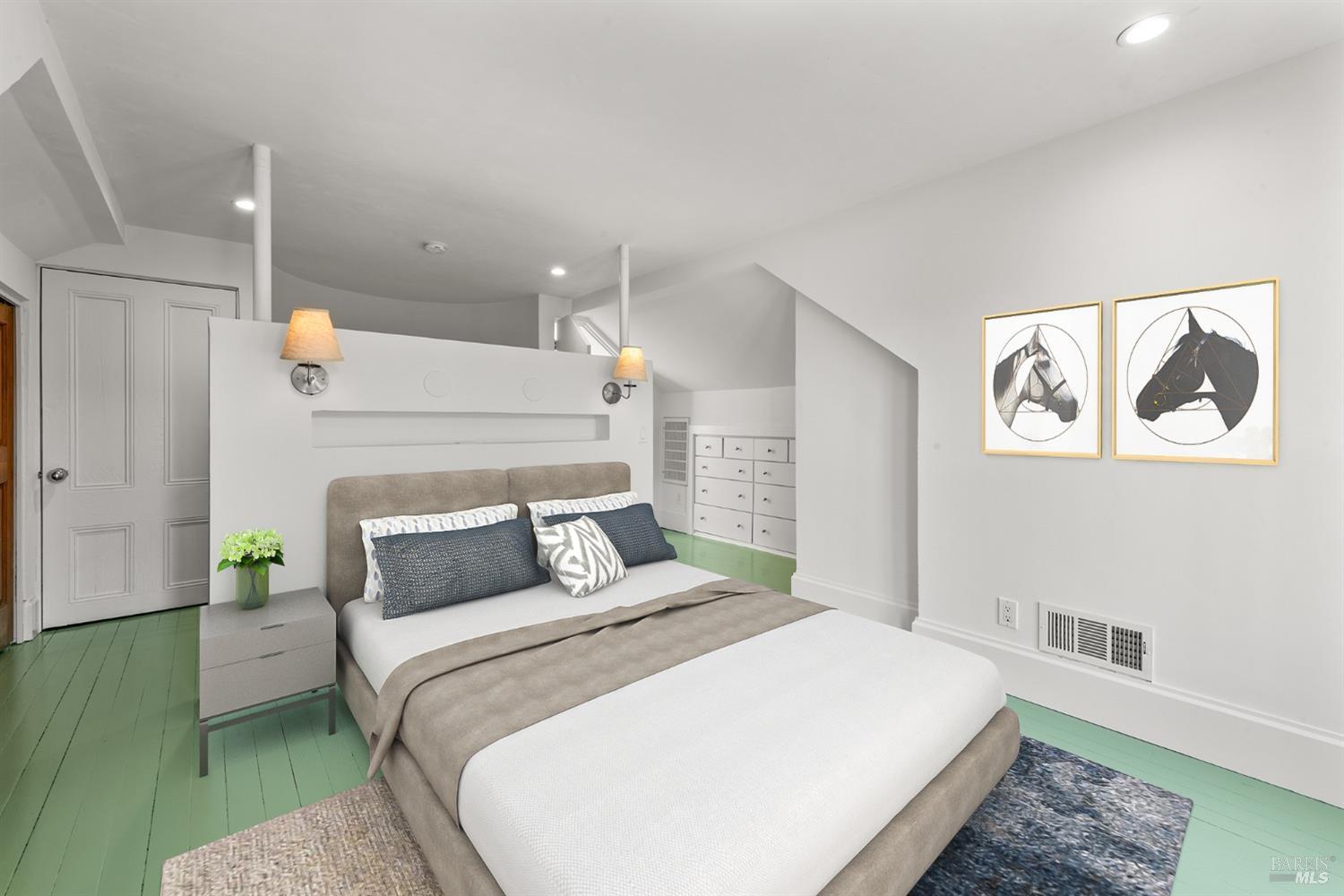 1533 Allyn Avenue St. Helena, CA 94574 - Photo 13 of 33 a bedroom with a bed and a couch