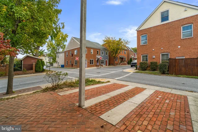 a view of a street with houses