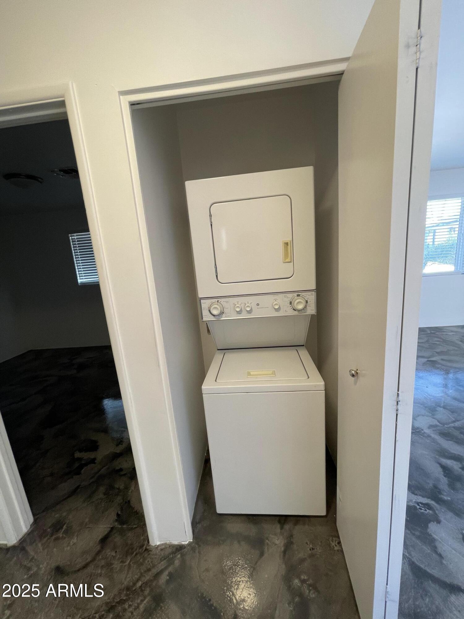 3416 North 37th Street, Unit 3 Phoenix, AZ 85018 - Photo 7 of 22 a utility room with wooden floor washer and dryer